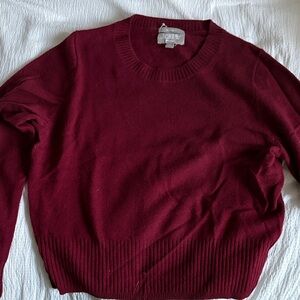 J. Crew Women's Burgundy Crew Neck Sweater